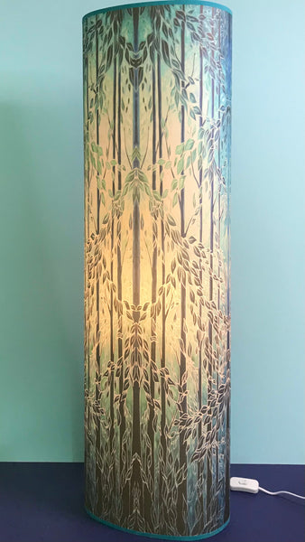 Into the Woods Contemporary Floor Lamp  - Tranquil Light Art Lamp - Blue Turquoise Aqua trees Lamp