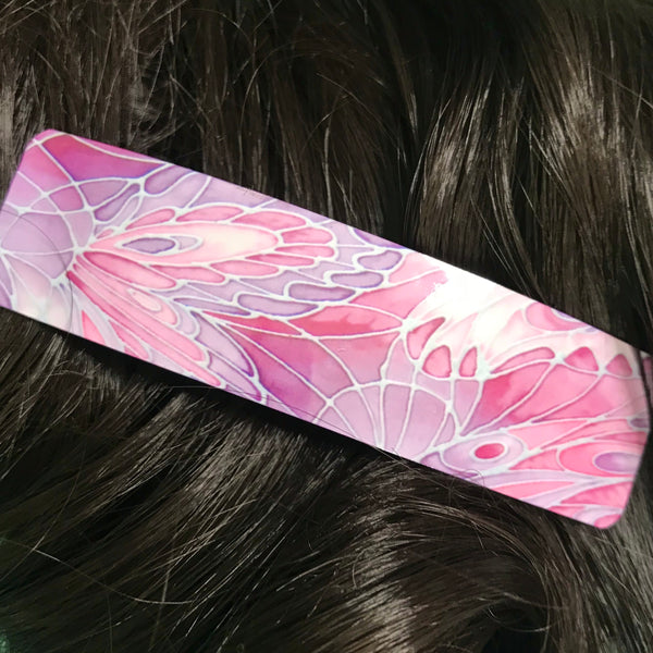 Pink Butterfly Contemporary Hair Clip