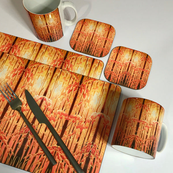 Autumnal Trees Table Mats - Tall trees place mats - Autumn chopping boards
