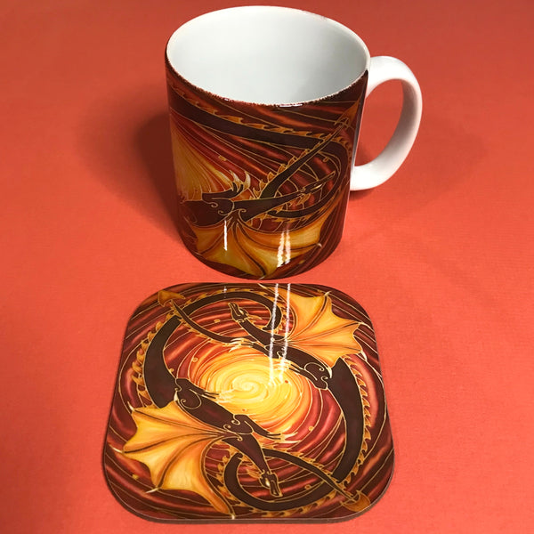 Sun Dragons Mug and Coaster Box Set - Dragon Mug - Game of Thrones Gift