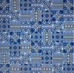 Deep Blues Mixed Set of 50 Ceramic Tiles - Blue, Ultramarine  and Navy Bohemian Kitchen Tiles
