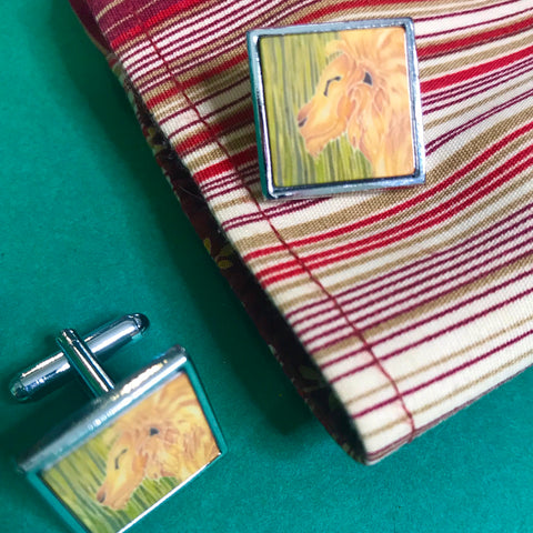 Smiling Lion Cuff Links - Gift for Him