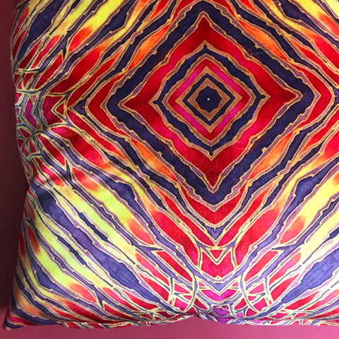 Contemporary Red  velvet Cushions - Reds Yellow Velvet Cushions