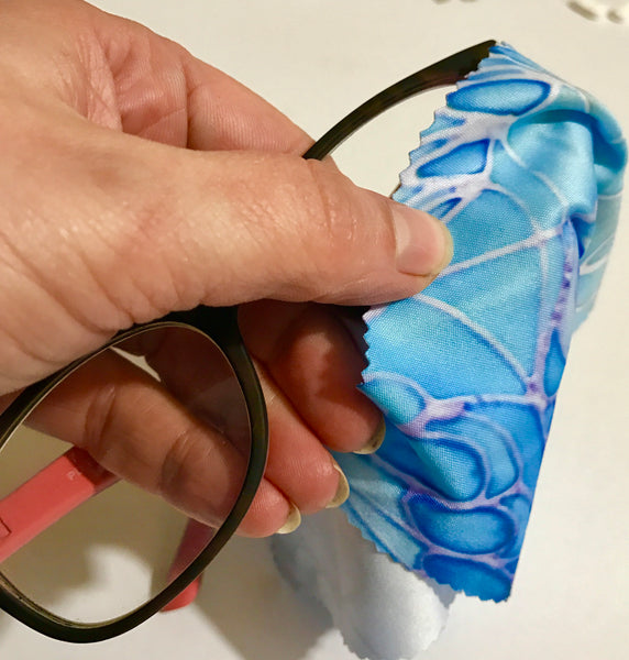 blue glasses cleaning cloth - pretty butterfly cleaning cloth - phone screen cleaning cloth.