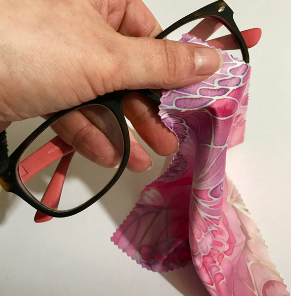 pink butterfly glasses cleaning cloth - phone screen cleaner