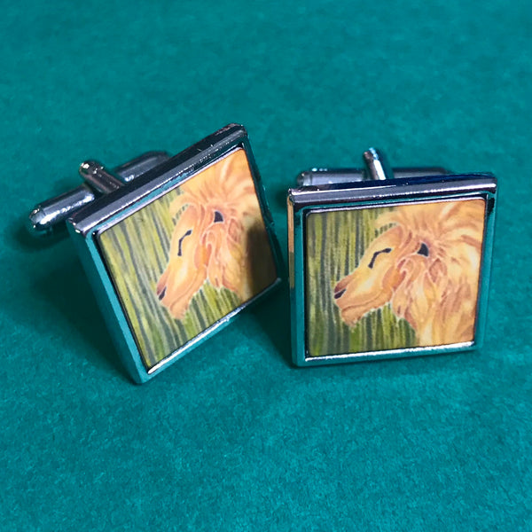 Smiling Lion Cuff Links - Gift for Him