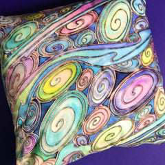 Contemporary Pebbles in Water Cushion -  - blue Green Turquoise Pillow - Blue Green Throw pillow