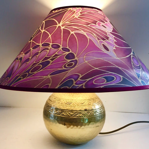 bespoke plum butterfly lampshade - made to order lampshade