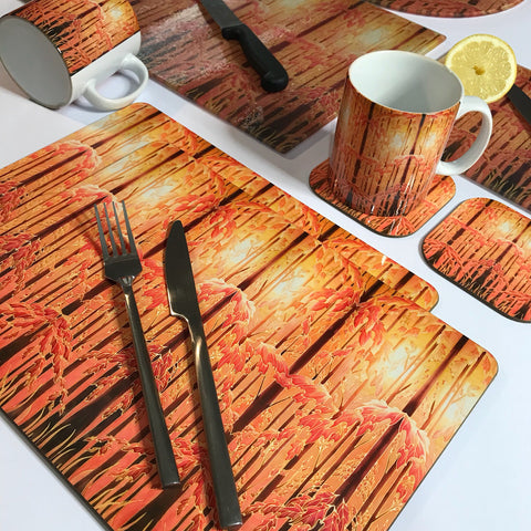 Autumnal Trees Table Mats - Tall trees place mats - Autumn chopping boards
