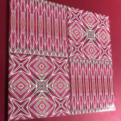 Red Gold mixed set of Oriental Style Bathroom Tiles - Bohemian Kitchen Tiles - Orchid Repeat Decorative Tiles