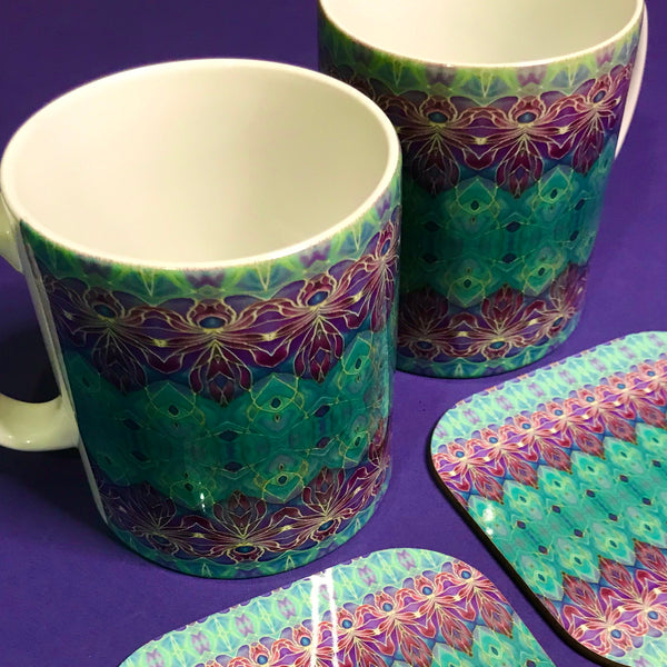 Persian Orchid High Quality Table Mats - Purple Turquoise Green Tableware