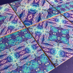 Blue Green Turquoise Dragonflies Tiles Mixed Set - Beautiful Bohemian Tiles