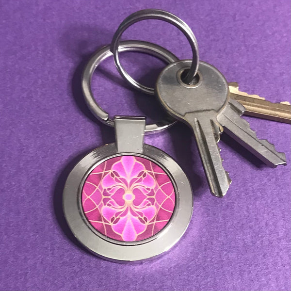 Pink Orchid Key Ring - Flower Lovers Gift for Her - Present Gardeners