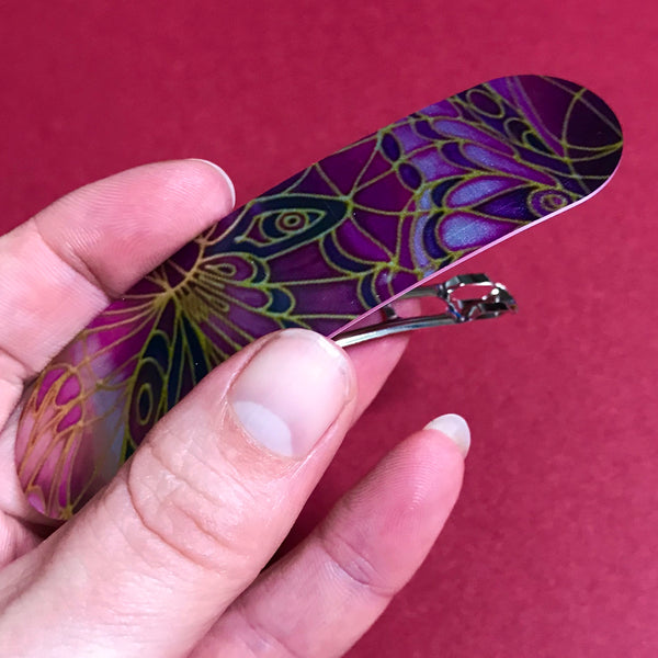 Plum Purple butterfly hair clip