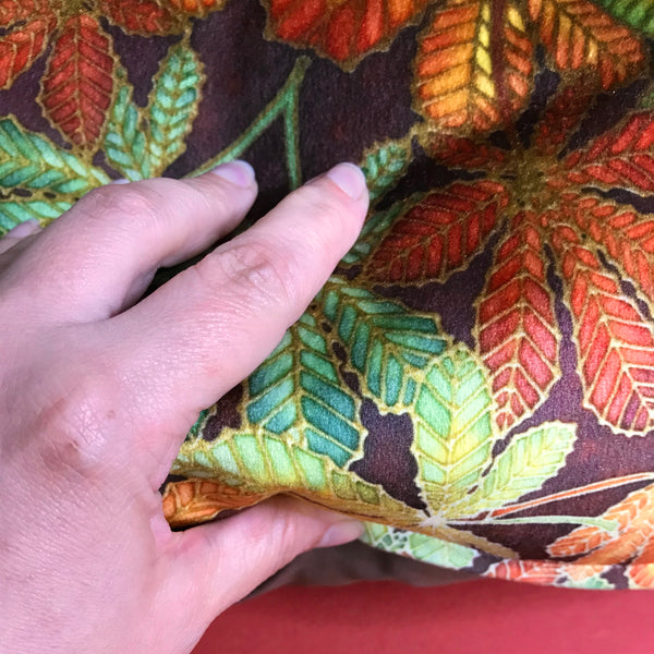 Lush Velvet Leaves Cushion - Green Terracotta Leaves Pillow - Leaves Velvet Cushion