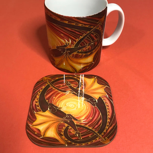 Sun Dragons Mug and Coaster Box Set - Dragon Mug - Game of Thrones Gift