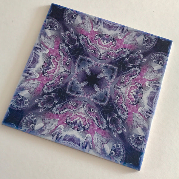 Contemporary Purple Butterfly Tiles - Beautiful Purple Grey Tiles - Ceramic Bohemian Printed Tiles