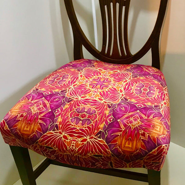 SOLD Dining Chairs Set of four - SOLD - Bespoke Butterfly Fabric Re-Covering