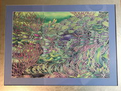 SOLD Coral Reef Original Silk Painting - blue turquoises  green Original Art