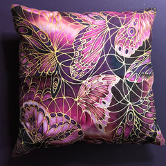 Butterflies Cushion - Deep Plum Accent Cushion - butterflies pillow - Designer Pillow