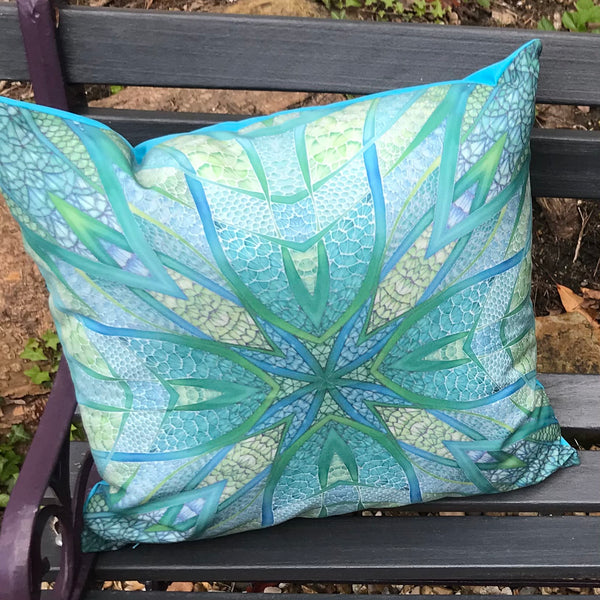 Sea Green Showerproof Cushion - Showerproof Garden Cushions - Blue green turquoise Cushion
