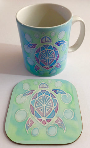 Sea Turtle Mug Gift - Turtle Lovers Gift set - Green Turtle Mug Gift