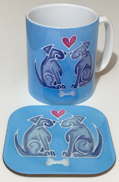 Cute Dog Lovers Gift - Dog Mug and Coaster Box Set -Meikie Designs