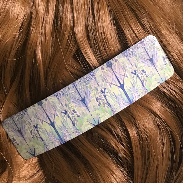 Teal Green Contemporary Forest Hair Clip - Gift for Her