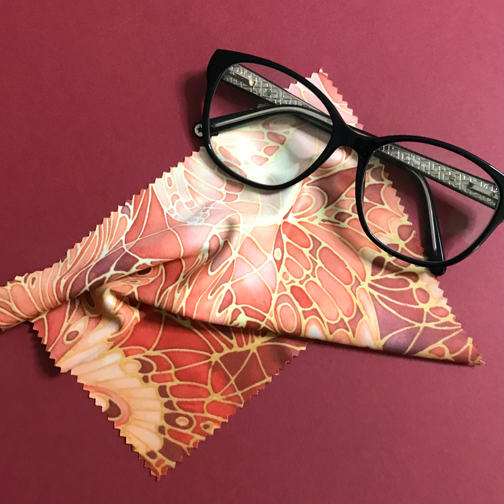 Terracotta Butterfly glasses cleaning cloth - pretty butterfly cleaning cloth - phone screen cleaning cloth.