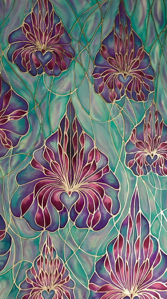 Orchid silk painting - original art