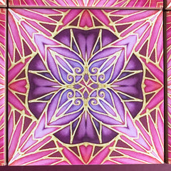 In the Pink Mixed Set of Bathroom Tiles - Pink Stars Arts and Crafts Look Bright Bohemian Kitchen Tiles