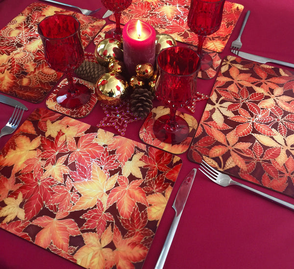Red Butterflies Placemats & Coasters - Contemporary Table Mats - Durable Hardwearing Tableware