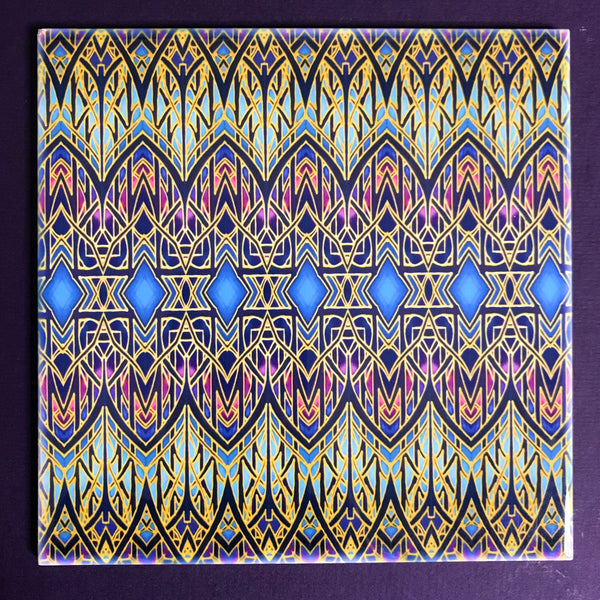 Arts and Crafts look Cathedral Tall Window Ceramic Tiles - Multi coloured Bohemian  Ceramic Printed Tiles