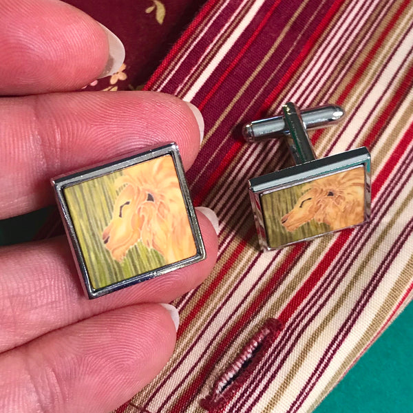 Smiling Lion Cuff Links - Gift for Him