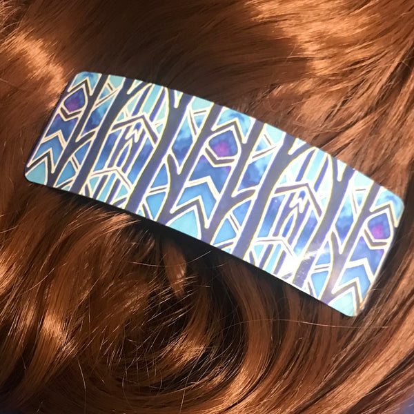 Blue Turquoise Sky Arches Large Hair Clip - Patterned Hair Barrette