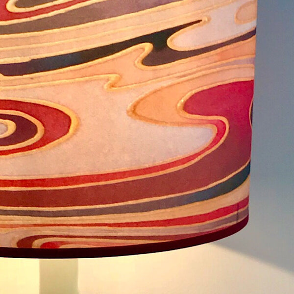 Contemporary Lamp Shade - red plum caramel Drum Shade - Atmospheric lamp Shade