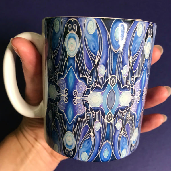 Deco Style Blue Swallows Mug and Coaster - Bird Mug Box Set