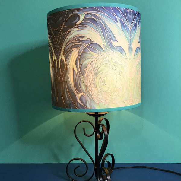 Blue Aqua Dolphins Contemporary Lamp Shade for table lamp- Blue Swimming Dolphins Drum Shade - Atmospheric lamp Shade