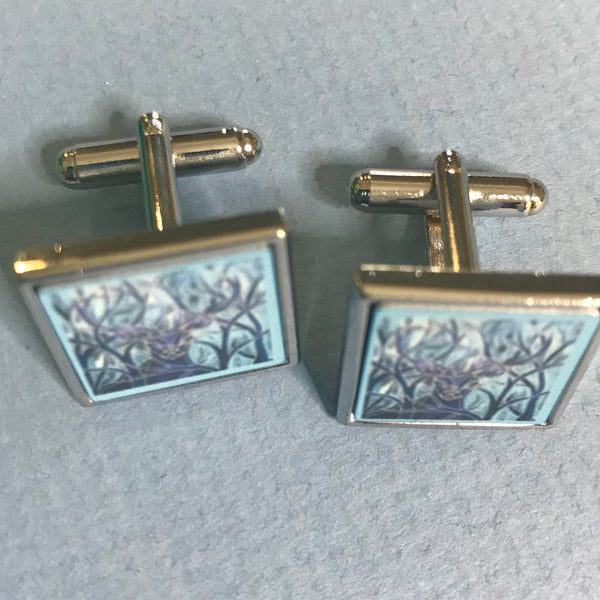Majestic Stag Cuff Links Cool Blue - Gift for Him