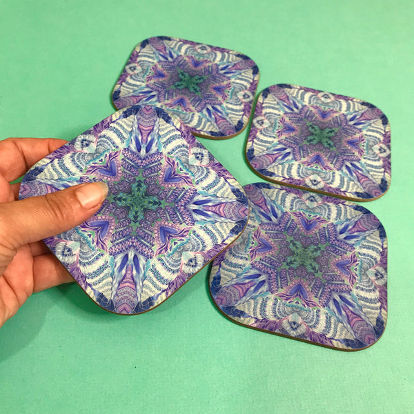 Persian Design Table Mats and Coasters - High Quality Table Mats - Blue Purple Green Tableware
