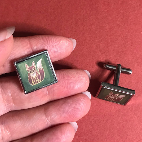 Red Fox Cuff Links - Gift for Him