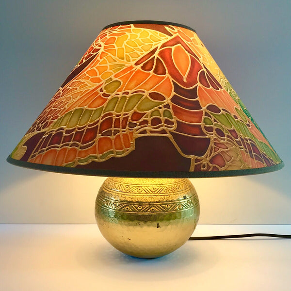 Green terracotta butterfly lampshade - bespoke lampshade - made to order lampshade