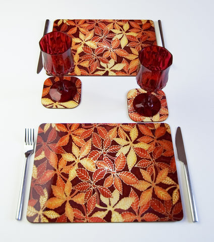 Autumn Leaves Placemats and Coasters - Durable tableware