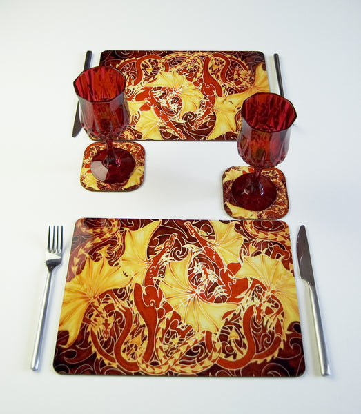 Dragon Placemats & Coasters - Dragon glass chopping boards - Dragon Family Tableware