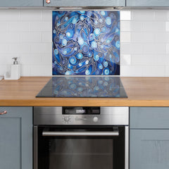 Swallows Splashbacks 60x60cm - perfect size for behind hob blue splash back